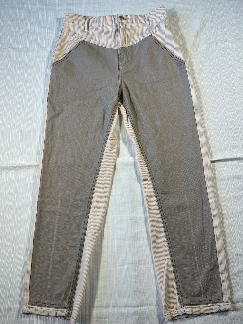 BDG Two-Tone Khaki and Cream Riding-Style Chinos